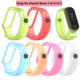 สายนาฬิกาข้อมือ ซิลิโคนใส สําหรับ Xiaomi mi band 7 6 5 band4 3 Xiaomi mi band6 mi band7