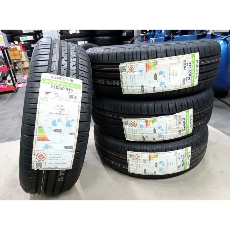 ยางใหม่ค้างปี 215/60R16 Kumho Ecowing ES31 ผลิตต้นปี 2020  พร้อมจุ๊บลมแปซิฟิก 4 ตัว จัดส่งฟรีมีเก็บป