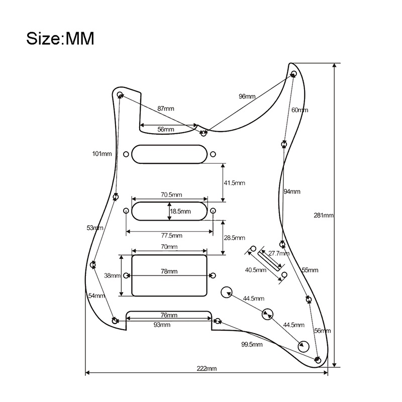 St SSH Silver Pickup Pickguard ไฟฟ้า 48/50/52 รูปที่ 3