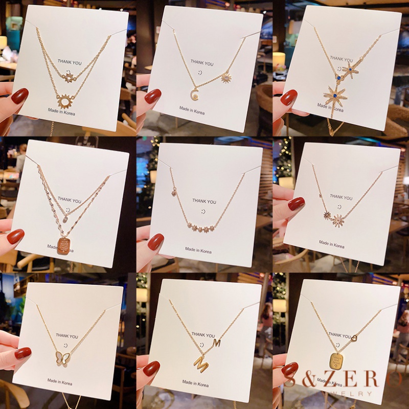 S&ZERO 18K Gold 2022 ใหม่และเรียบง่ายสร้อยคอเหล็กไทเทเนียมสําหรับการออกแบบซอกหญิงและคุณภาพอินเทอร์เน