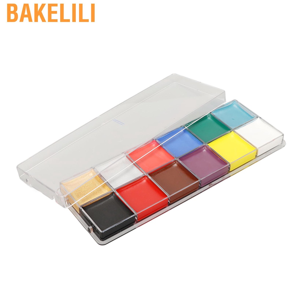 Bakelili Face Paint Palette 12 Colors Oily Hypoallergenic Highly