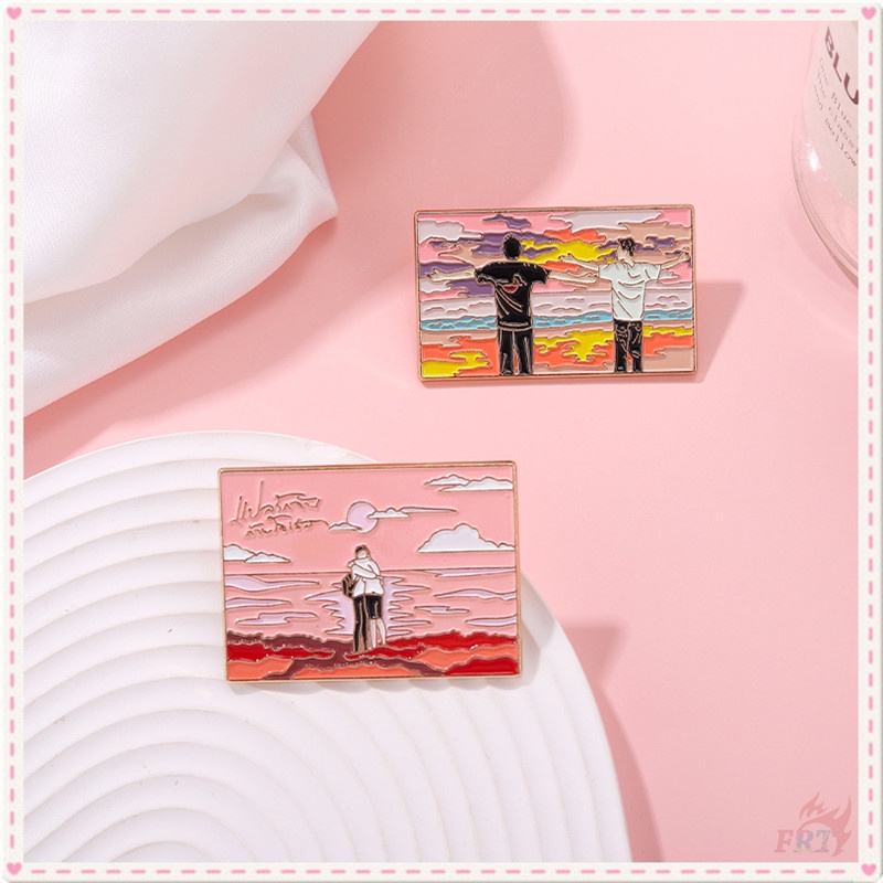 Interpret My Love As Your Heart / I Told Sunset about You เข็มกลัด 1 ชิ้น BKPP The Series Doodle Enamel Pins กระเป๋าเป้สะพายหลังปุ่มป้ายเข็มกลัด