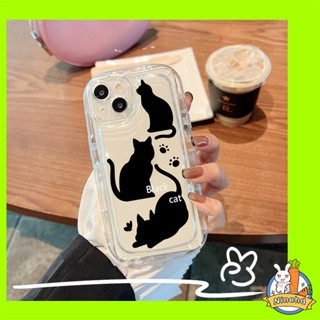 เคสซิลิโคนใส ลายแมว กันกระแทก สําหรับ iPhone 14 13 12 11 Pro Max X Xr Xs Max 8 7 6 6s Plus SE 2020