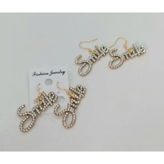 ต่างหูเพชรเทียมSmile  งานแฟชั่นเกาหลี14K พร้อมส่งในไทย