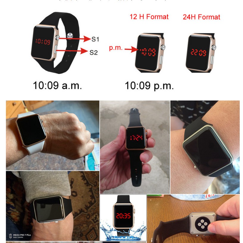 กีฬาซิลิโคน LED นาฬิกาแฟชั่นนาฬิกาดิจิตอลนักเรียนสําหรับ Unisex