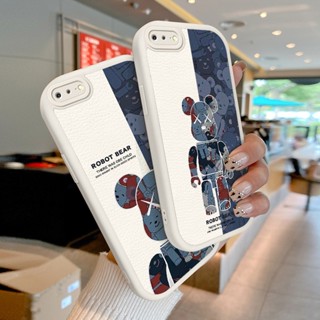 เคสโทรศัพท์มือถือแบบนิ่ม TPU กันกระแทก ลายการ์ตูนหมีหุ่นยนต์ สําหรับ iPhone 7 8 SE 2020 2022 SE2 SE3