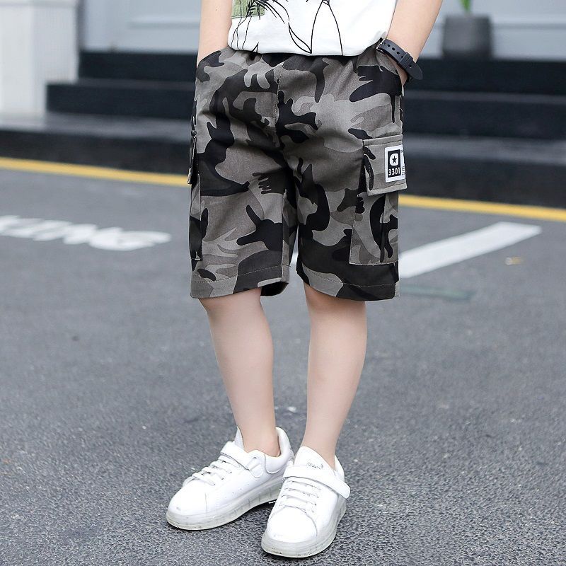 【จัดส่งจากประเทศไทย】🌼พร้อมส่ง🌼ใหม่ กางเกงขาสั้น ผ้าฝ้าย ลายพราง ระบายอากาศ สําหรับเด็กผู้ชาย 4 5 6 7  8 9 10 11 12ขวบ