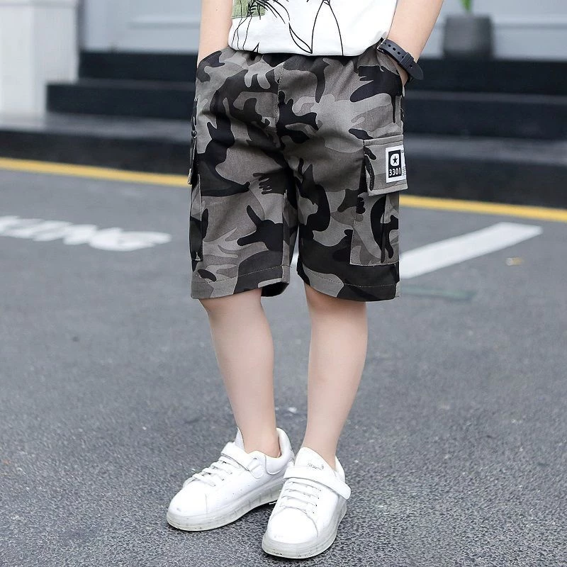 【จัดส่งจากประเทศไทย】🌼พร้อมส่ง🌼ใหม่ กางเกงขาสั้น ผ้าฝ้าย ลายพราง ระบายอากาศ สําหรับเด็กผู้ชาย 4 5 6 7 8 9 10 11 12ขวบ
