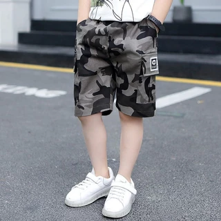 【จัดส่งจากประเทศไทย】🌼พร้อมส่ง🌼ใหม่ กางเกงขาสั้น ผ้าฝ้าย ลายพราง ระบายอากาศ สําหรับเด็กผู้ชาย 4 5 6 7 8 9 10 11 12ขวบ