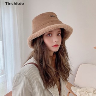 [Tinchitde] หมวกบักเก็ต แบบหนา ให้ความอบอุ่น เหมาะกับใส่กลางแจ้ง แฟชั่นฤดูใบไม้ร่วง และฤดูหนาว สไตล์ปานามา แฟชั่นชาวประมง สําหรับผู้หญิง