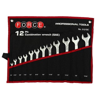 ชุดประแจแหวนข้างปากตาย 12 ชิ้น 5121SC ฟอร์ซ (FORCE)