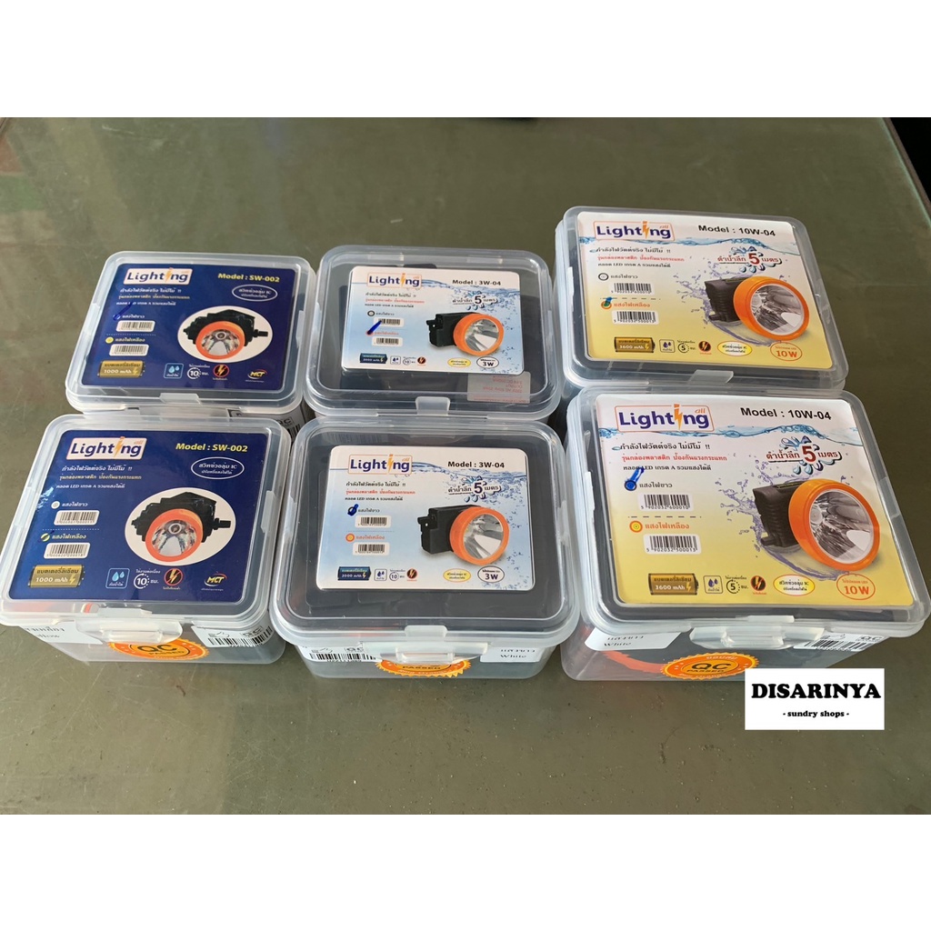 ไฟฉายคาดหัว หลอดLED เกรด A รวมแสงได้ดี แบตเตอรี่ลิเธียม กันน้ำได้ ดำน้ำลึก5เมตร มีสวิทซ์วอลุ่มปรับหรี่แสงได้Lighting All