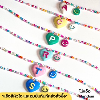 สร้อยลูกปัดจี้ดินปั้น | รุ่น อมยิ้ม ( made to order 3-5 days )