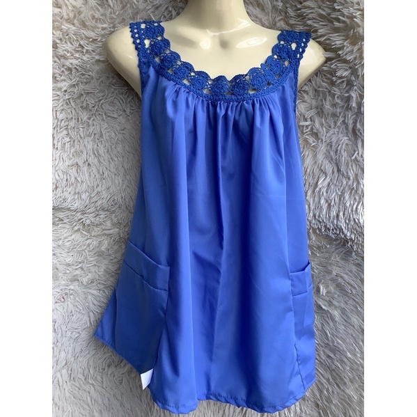 เสื้อคอกระเช้า คอลายถักฝีมือปราณีต  (เเล้วเเต่lot) ผ้าคอตตอน #1สี