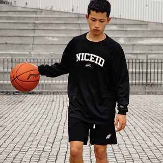 [กางเกงกีฬา เทรนนิ่ง แห้งเร็ว] NICEID NICE เสื้อแขนยาวลําลอง ทรงหลวม พิมพ์ลาย ขนาดใหญ่ แฟชั่นฤดูใบไม้ร่วง และฤดูหนาว แบบเรียบง่าย เครื่องแบบบาสเก็ตบอล