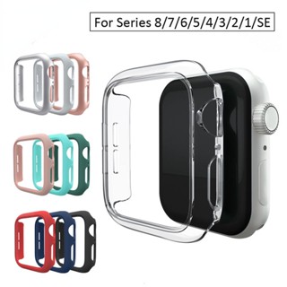 เคส PC กันชน สําหรับ Apple Watch Series 8 7 6 5 4 3 2 1 SE SE2 iWatch 49 มม. 45 มม. 41 มม. 44 มม. 42 มม. 40 มม. 38 มม.