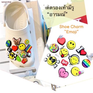 สินค้าเฉพาะจุด●JBS🌺❤️Shoe Charm set Emoji 👠🌈ตัวติดรองเท้ามีรูเซต “  อีโมจิ “🤪😜😘🌟❤️