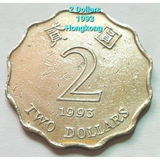 เหรียญ 2 Dollars coins 1993 Hongkong
