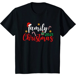 T-Shirt  เสื้อยืดผ้าฝ้ายพิมพ์ลาย Merry Christmas Family แฟชั่นสําหรับครอบครัว ชุดคริสต์มาสใหม่
