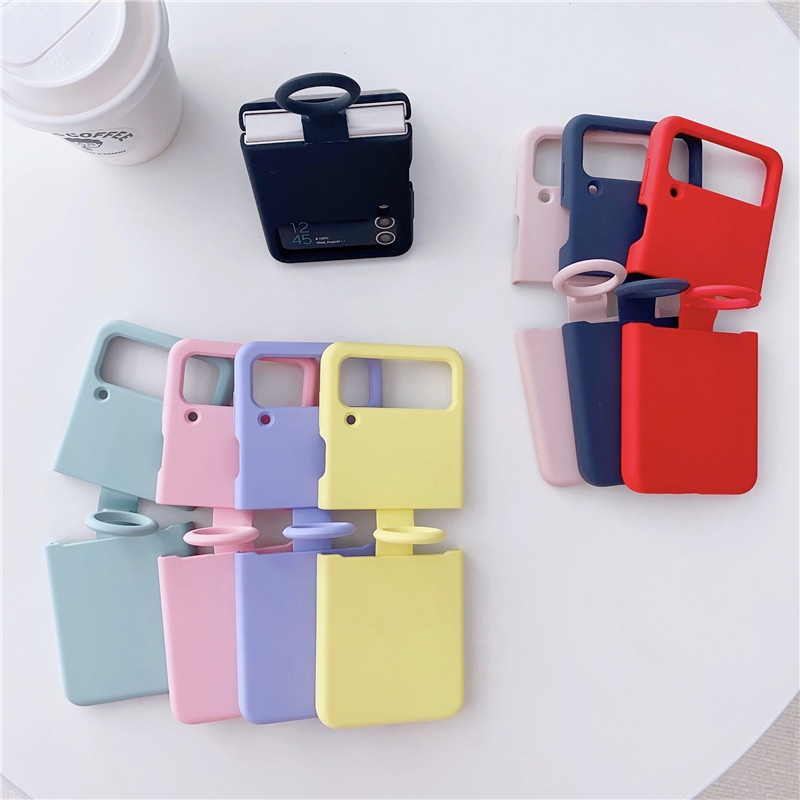 เคสโทรศัพท์ ซิลิโคนนิ่ม กันกระแทก พร้อมแหวนนิ้ว สําหรับ Samsung Galaxy Z Flip 4 Z Flip 3 Z Flip 4 Z 