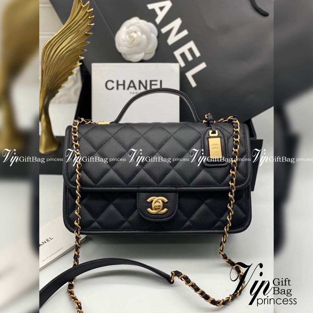 Chanel Handle Flap bag / Chanel caviar Quilted Medium Sweet Classic handle Flap bag เกรดออริจินอล กร