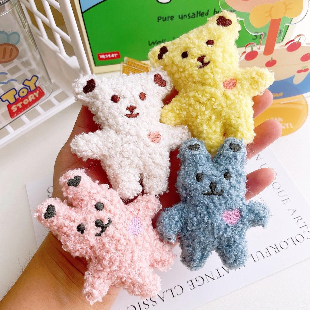 พร้อมส่ง ตุ๊กตา น้องหมีขนนุ่ม ติดกิ๊บหรือทำงาน diy เซต 2 ตัว