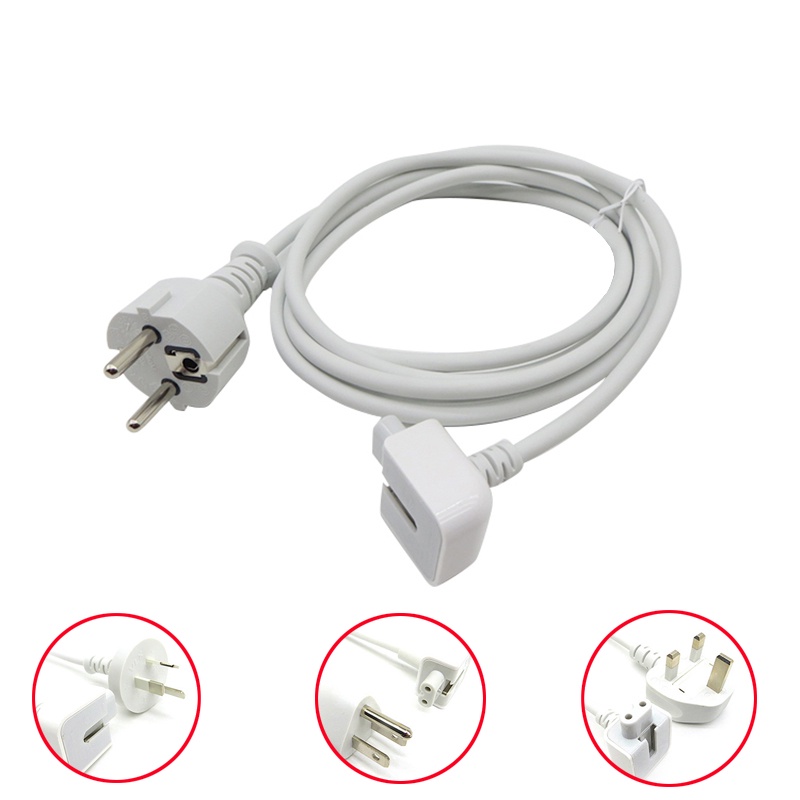 1.8m อะแดปเตอร์ไฟ AC EU/US/AU/UK หัวเป็ดปลั๊กสายไฟสําหรับ Apple MacBook Pro Air iPad iPhone AC Wall Charger อะแดปเตอร์
