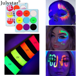 ✧ Ready Stcok Julystar Glowing Noctilucent Face Body Art Paint 9สีที่ละลายน้ำได้สี Uv Fluorescent Eyeliner Quick-Drying Party ชุดแฟนซีความงามแต่งหน้าเครื่องมือแต่งหน้าเวที