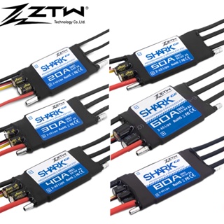 Ztw อุปกรณ์ระบายความร้อนด้วยน้ํา ESC แบบสองทาง กันน้ํา ไร้แปรง Shark G2 20A 30A 40A 50A 60A 80A 100A 2-4S 2-6S 32-bit สําหรับเรือบังคับ ใช้ใต้น้ํา