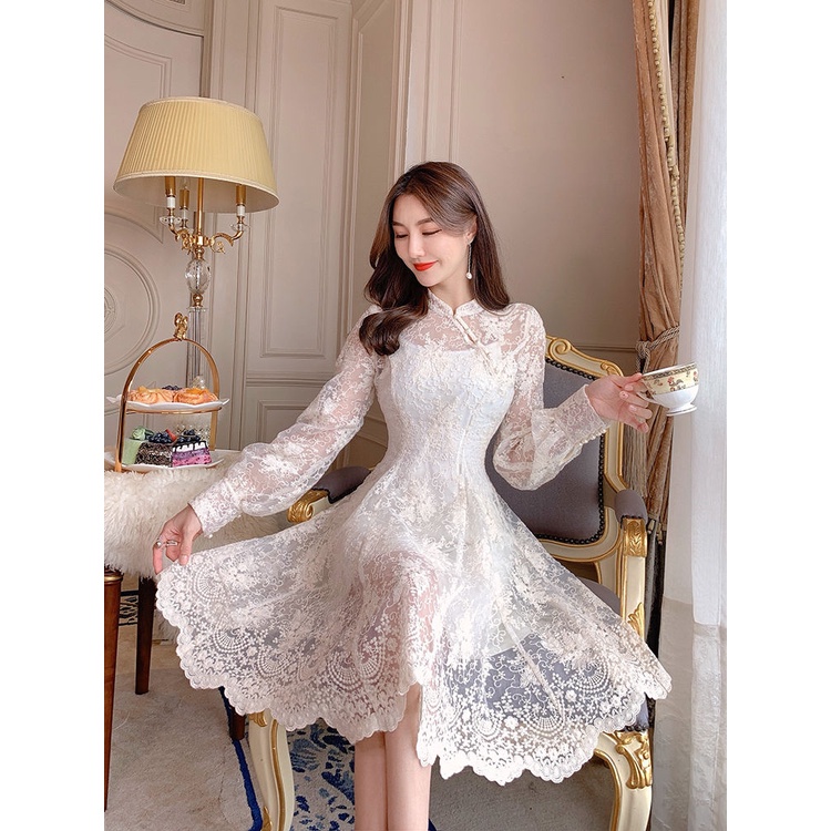 BElegant Fairy Dress French Style Designer Party Casual Long Sleeve Vintage Lace Dress Women'S Clothing Autumn 2022  #8