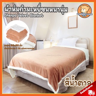 ผ้าห่ม Sherpa Valvet (ขนาด 60x80 นิ้ว) ขนนุ่มมาก / ผ้าห่ม กำมะหยี่ ขนหนานุ่ม ผ้าห่มกันหนาว ผ้าห่มนาโน ผ้าห่มขนแกะ โรงงานเดียวกับ ผ้าห่มสอดแขน ผ้าห่มสวมแขน ผ้าห่มมีแขน ของขวัญ