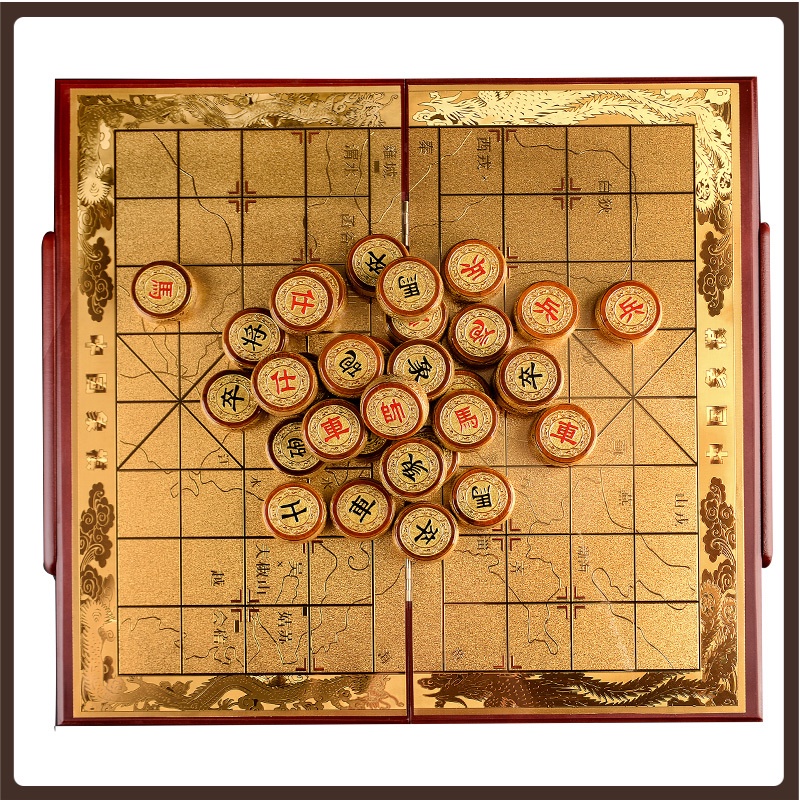 High Quality Board Chinese Chess Professional High Quality Gold Chinese Chess Pieces Wood Jogo De Tabuleiro Chess Set Lu