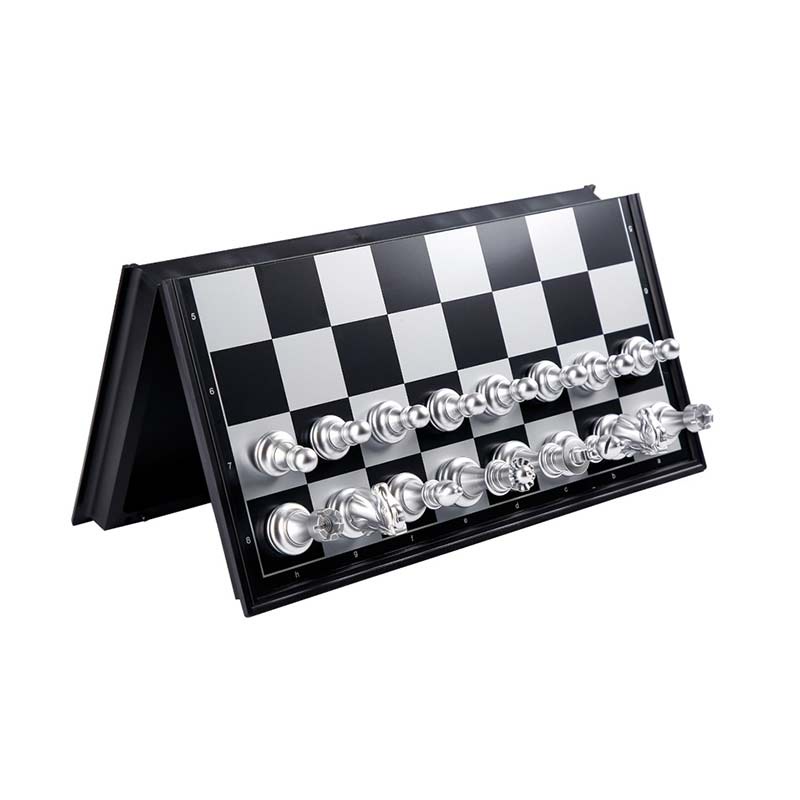 Wooden Chess Set Magnetic Chess Color Board Game Puzzle Large Board 34 Chess Pieces Portable Fold Travel Toys For Kids 2