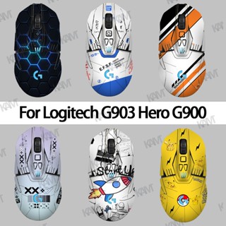 Kam สำหรับ Logitech G903 Hero G900 เมาส์ผิวป้องกันเหงื่อยืดหยุ่นการ์ตูนกันลื่นด้านข้างฟิล์มป้องกันสติกเกอร์เคลือบกันเหงื่อป้องกันรอยขีดข่วน