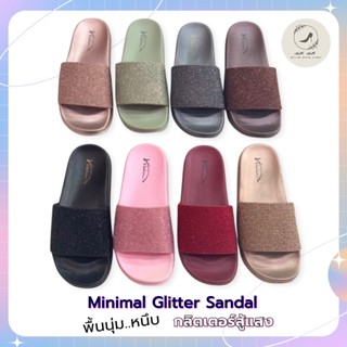 [รับCode12%⚡เพียงกดติดตามร้าน❤️] Minimal Glitter Sandal แตะสวมมินิมอลกลิตเตอร์ ยางนิ่ม พื้นนุ่ม [K] No.1819-5