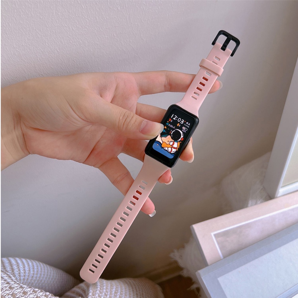 สายนาฬิกาซิลิโคน Huawei Band 6 สายนาฬิกาซิลิโคนทดแทนกันน้ำและทนทาน Honor Band 6