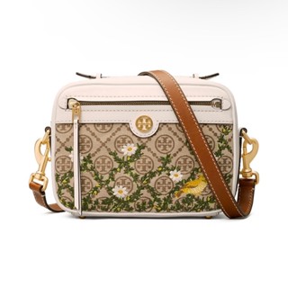 ส่งฟรี [EMBROIDERED] TB Monogram Jacquard Camera  HAZEL GARDENIA สะพายข้างหญิง