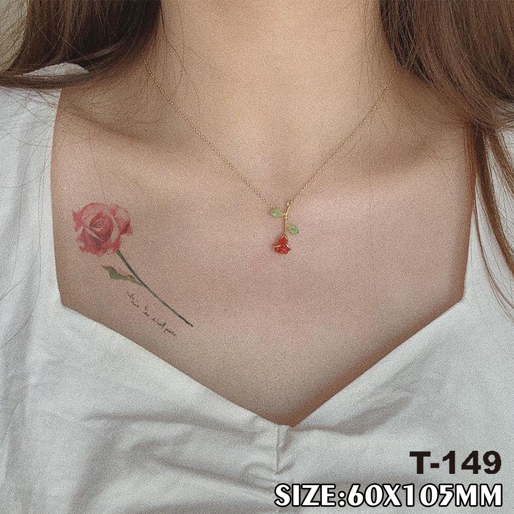 สติกเกอร์ แทททู รอยสัก นำเข้า tattoo sticker ลายดอกทานตะวัน **กันน้ำ