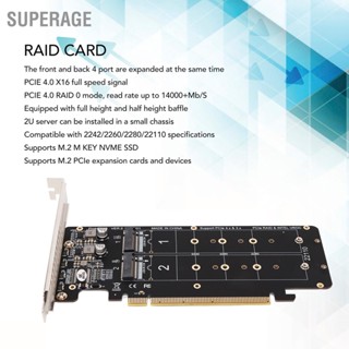 [คลังสินค้าใส]BSuperage การ์ดขยาย Pcie X16 เป็น M.2 M Key Nvmex4 Ssd 2U เซิร์ฟเวอร์ Raid พร้อมไฟแสดงสถานะ Led