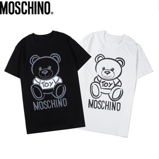 Moschino เสื้อยืดแขนสั้น ผ้าฝ้าย พิมพ์ลาย แฟชั่นสําหรับผู้ชาย และผู้หญิง