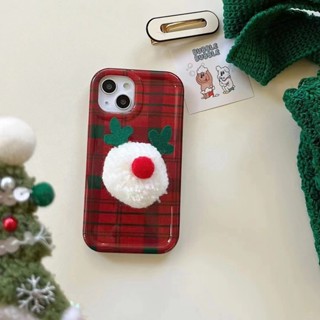 เคสโทรศัพท์มือถือ แบบนิ่ม ลายกวางคริสต์มาส สําหรับ iPhone 14 14promax 13 13pro 12 12pro 14pro