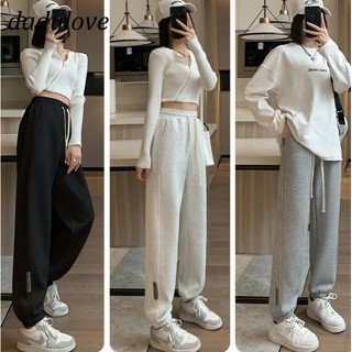 DaDulove💕 New Korean Version plus Size Sports Pants High Waist Straight Pants Niche Fashion Womens Casual Pants