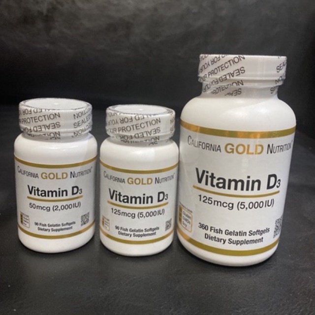 วิตามิน ดี3 California gold Vitamin D3 90เม็ด /360 เม็ด