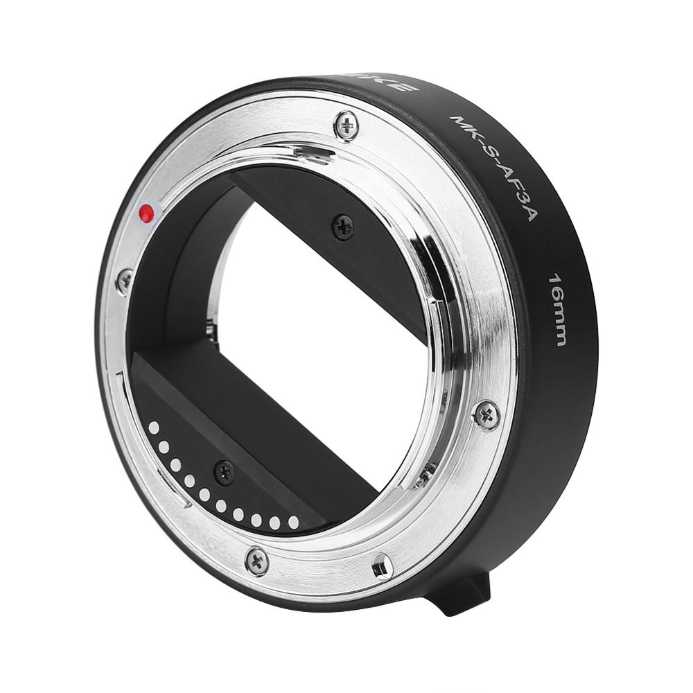 Meike MK-S-AF3A Auto Focus Macro Extension Tube 10 มม.16 มม.สําหรับ Sony E-Mount FE-Mount A7 NEX-F3 NEX-6 NEX-7 NEX-5T A6300 A6500