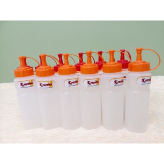 ขวดซอส ขวดบีบ พลาสติก ขวดคัทซอพ สีใส มีจุกปิดคละสี ขนาด 5.2X19.2 ซม. RW 9040 ปริมตร 280 ml. ( แพ็ค 12 )