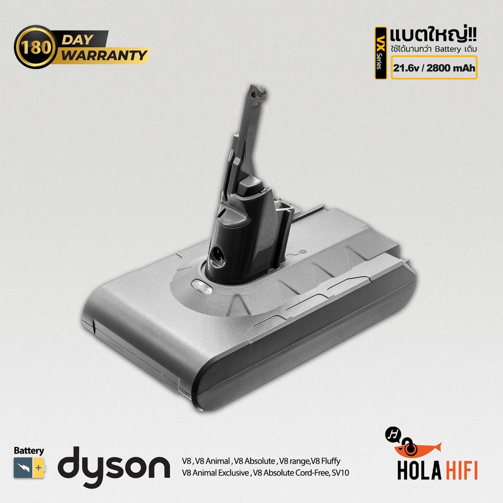 Battery DYSON V8 V10 Cameron Sino [ CS-DYC810VX ] 21.6V , 2800mAh รับประกัน 180 วัน