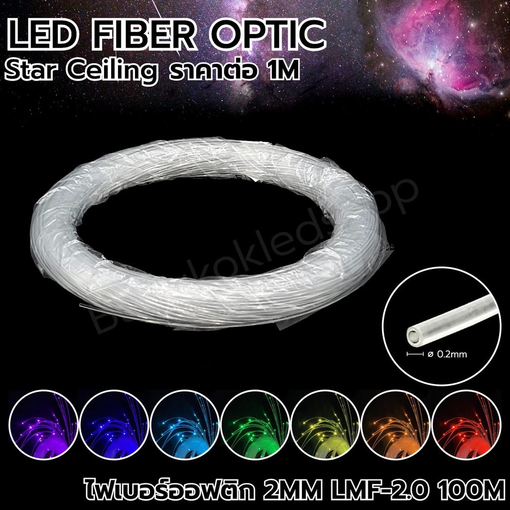 LED Fiber optic สายไฟเบอร์ออฟติก ขนาด 2MM LMF-2.0 1 เมตร สายเคเบิลใยแก้วนำแสงสำหรับตกแต่ง (ราคาต่อ 1 เมตร)