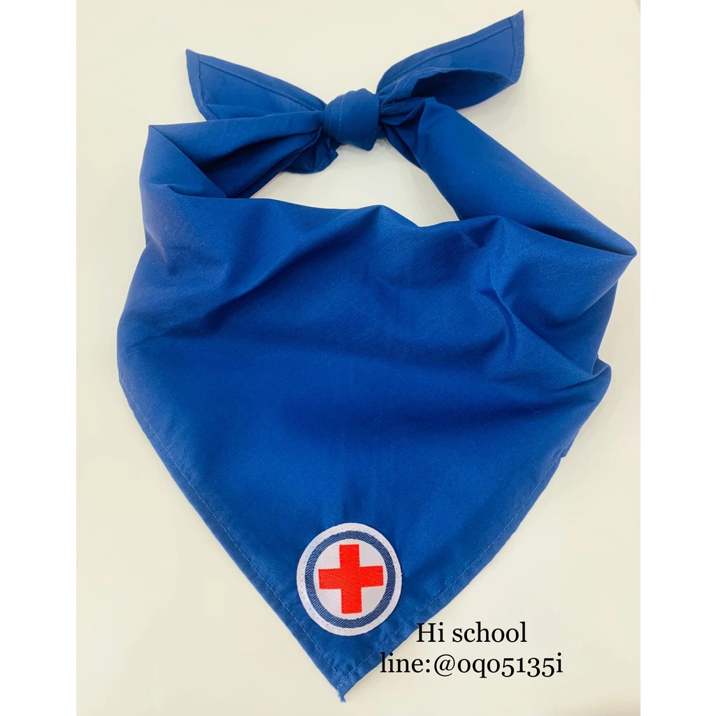 ผ้าพันคอยุวกาชาด ฟรีไซส์ (Free Size) ตรายุวกาชาด สีน้ำเงิน ผ้าพันคอ ยุวกาชาด เครื่องแบบยุวะกาชาด
