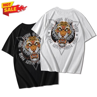 เสื้อยืดแขนสั้นคอกลม Cotton 100% สกรีนลายเสือ TIGER