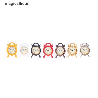 Magicalhour^^ นาฬิกาปลุกจิ๋ว 1:12 สําหรับตกแต่งบ้านตุ๊กตา 1 ชิ้น